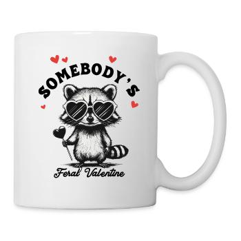 Wild Raccoon Valentine's Day Heart In Love Funny - Mug - white - Right