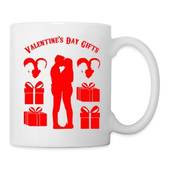 Valentine's Day Gift T-Shirt With My Love Kiss - Mug - white - Right