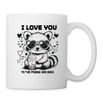 Valentine's Day Raccoon Birthday Mother's Day Funny - Mug - white - Right