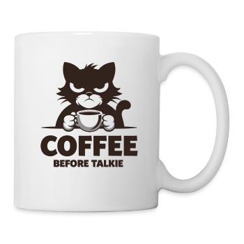 Coffee Before Talkie für Katzenbesitzer - Tasse - Weiß - Rechts