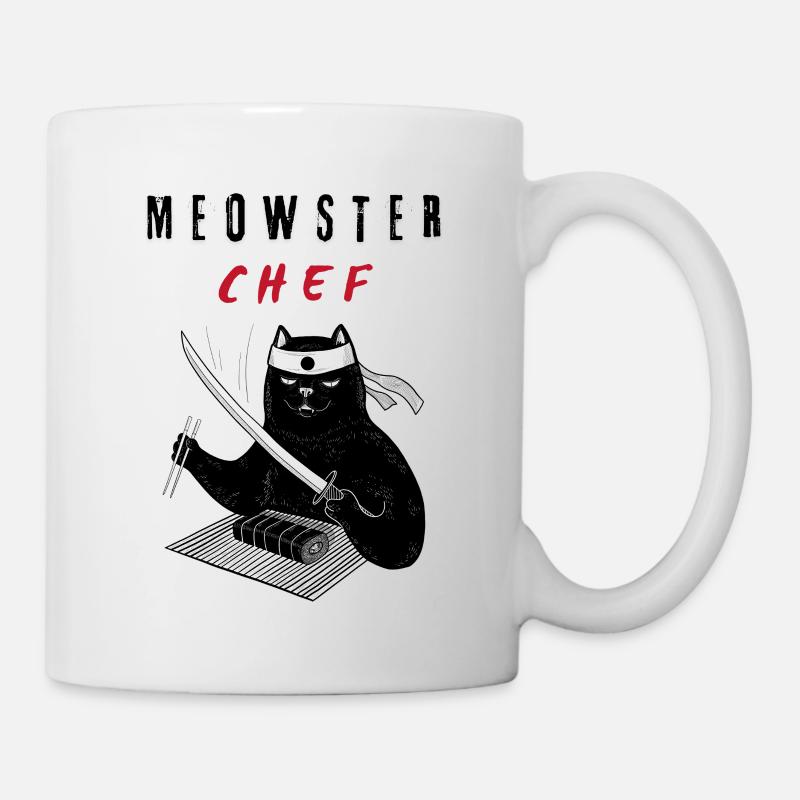 Cat Ninja – Silencieusement dans la cuisine - Mug blanc - blanc