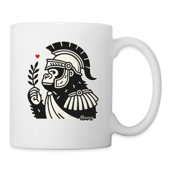 Spartan gorilla with laurel branch - Mug - white - Right