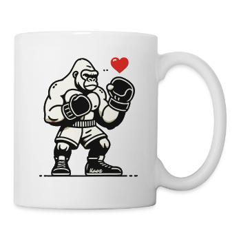 Boxer-Gorilla mit Herz - Tasse - Weiß - Rechts