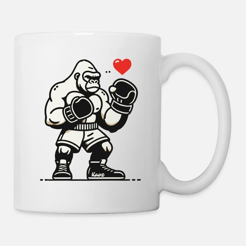 Boxer-Gorilla mit Herz - Tasse - Weiß