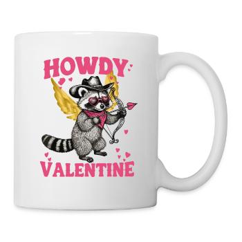 Valentinstag Waschbär Engelflügel Lustig Amor Herz - Tasse - Weiß - Rechts