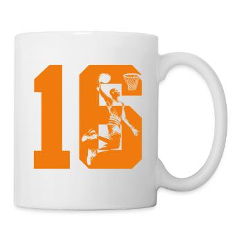 NUMMER 16 BASKETBALL 16. GEBURTSTAG - Tasse - Weiß - Rechts