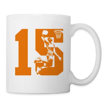 NUMMER 15 BASKETBALL 15. GEBURTSTAG - Tasse - Weiß - Rechts