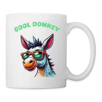 esel comic cool - Tasse - Weiß - Rechts