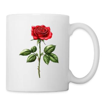 Rose Fleur Amour Saint Valentin - Mug blanc - blanc - Droite