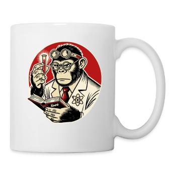Gorille scientifique avec éprouvette - Mug blanc - blanc - Droite