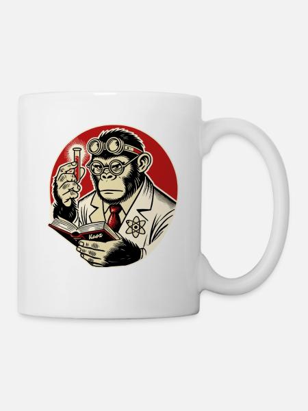 Wissenschaftler-Gorilla mit Reagenzglas - Tasse - Weiß