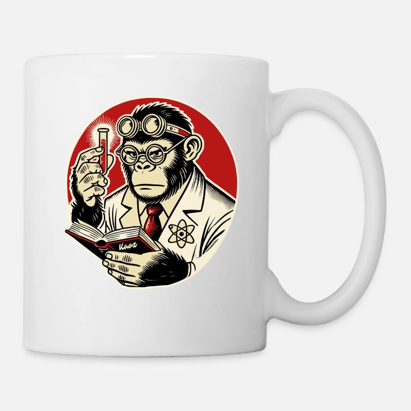 Wissenschaftler-Gorilla mit Reagenzglas - Tasse - Weiß