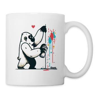 Graffiti-Gorilla mit Spraydose - Tasse - Weiß - Rechts