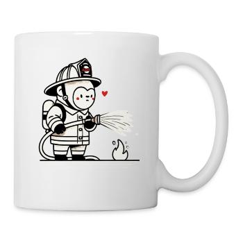 Kleiner Gorilla-Feuerwehrmann - Tasse - Weiß - Rechts