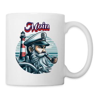 Hamburg Seafarer Captain Pipe Sea North Sea Moin - Mug - white - Right
