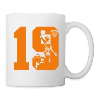 NUMÉRO 19 BASKETBALL 19E ANNIVERSAIRE - Mug blanc - blanc - Droite
