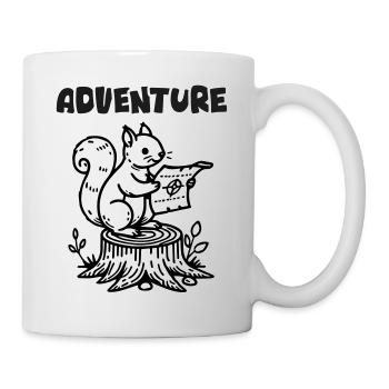 Écureuil tenant une carte - Design « Aventure » - Mug blanc - blanc - Droite
