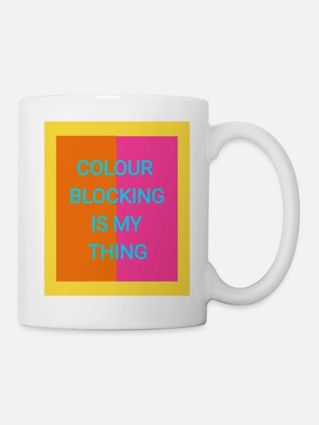 colour blocking - Tasse - Weiß
