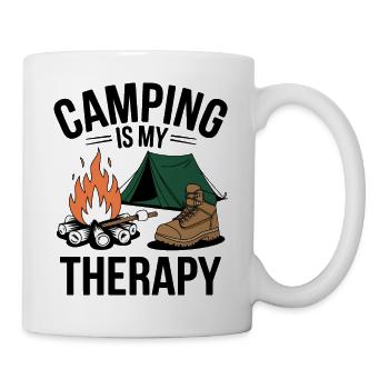 Le camping est ma thérapie - Mug blanc - blanc - Droite