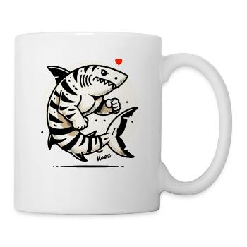 Muskulöser Tigerhai: Hai Kraftpaket der Meere - Tasse - Weiß - Rechts