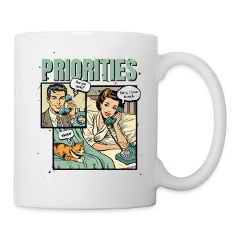 Cat Lover Priority Cats Mom Funny - Mug - white - Right