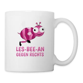 Les-Bee-An gegen rechts Gay Lesben Biene - Tasse - Weiß - Rechts