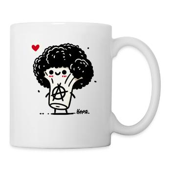lustiger Gemüse-Anarcho-Brokkoli-Punk - Tasse - Weiß - Rechts