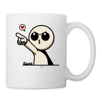 Cute cartoon man with heart - Mug - white - Right