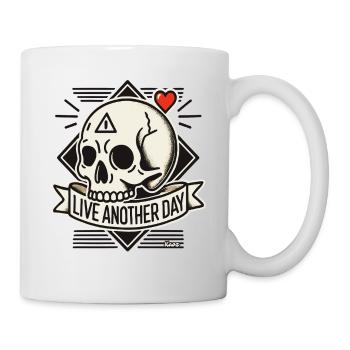 Skull with Heart: Live Another Day - Mug - white - Right