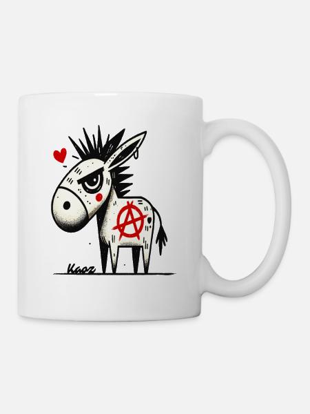 Rebelle et drôle : Anarchy Punk Donkeys - Mug blanc - blanc