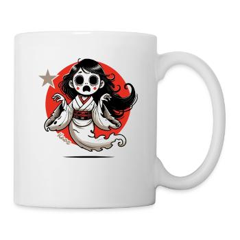 Funny Japanese Cartoon Ghost Geisha - Mug - white - Right