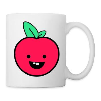 apfel smile - Tasse - Weiß - Rechts