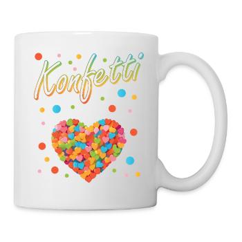 Konfetti Fasching Karneval Spaß Design - Tasse - Weiß - Rechts