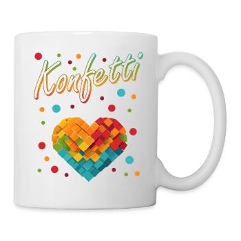 Konfetti Fasching Karneval Spaß Design - Tasse - Weiß - Rechts
