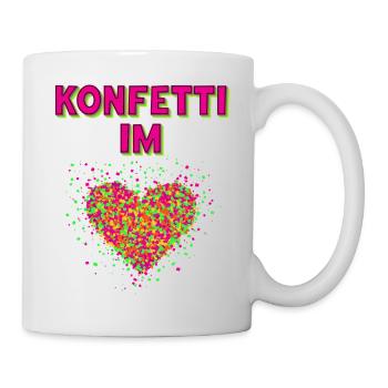 Konfetti Fasching Karneval Spaß Design - Tasse - Weiß - Rechts