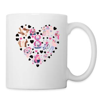 Cœur féministe Journée internationale de la femme - Mug blanc - blanc - Droite
