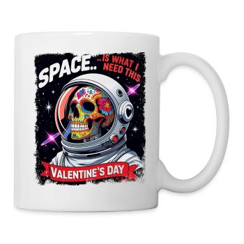 Space is what I Need this Valentines Day Skull - Mug - white - Right