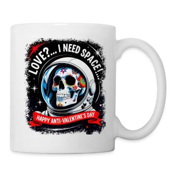 Love?.. Anti Valentines Day Astronaut Sugar Skull. - Mug - white - Right