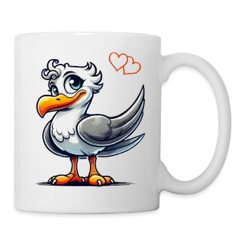 vogel comic - Tasse - Weiß - Rechts