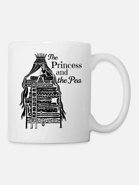 Prinzessin auf der Erbse Märchen - Tasse - Weiß
