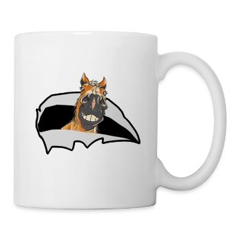 witzig Pferd Pferde Pony Reiterin - Tasse - Weiß - Rechts