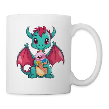 Enfant Enfants Bébé Dragon Dragon Glace d’été - Mug blanc - blanc - Droite