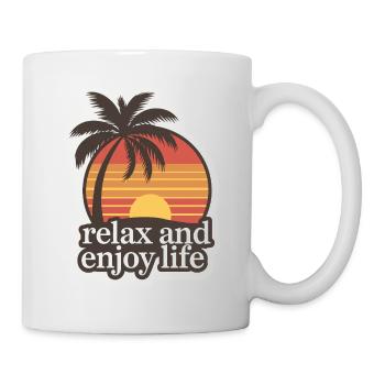 PLAGE, PALMIERS - Mug blanc - blanc - Droite