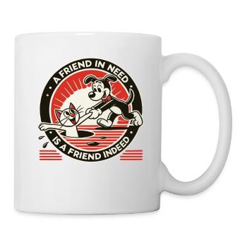 Helfen, retten und Freund sein – Hund & Katze - Tasse - Weiß - Rechts