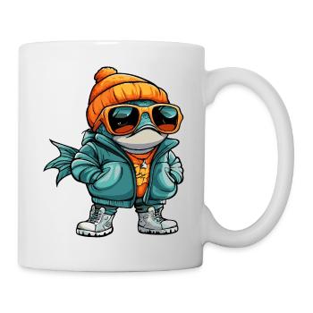 Piranha Fische Cool Comic - Tasse - Weiß - Rechts