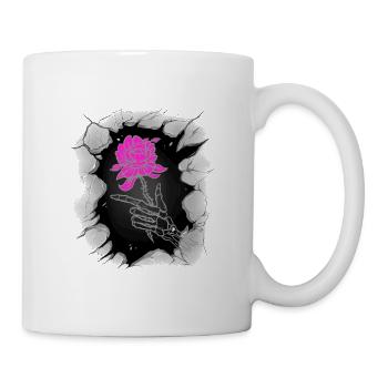 Halloween Fleur Rose Roses Squelette Mort - Mug blanc - blanc - Droite