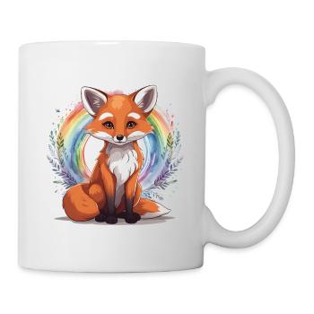 Regenbogen Fuchs Füchse Füchsin Kind - Tasse - Weiß - Rechts