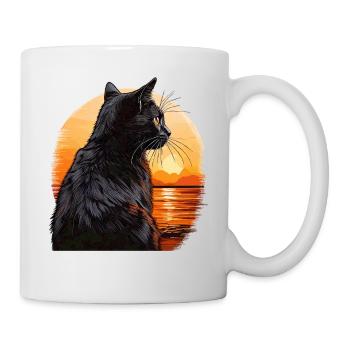 COUCHER DE SOLEIL CHAT - Mug blanc - blanc - Droite