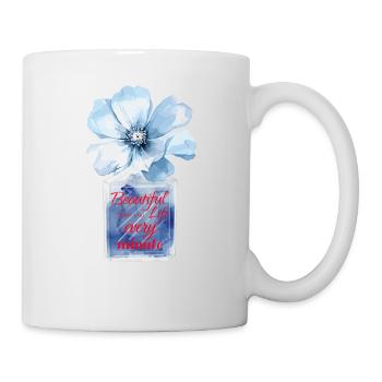 Schönes Leben jede Minute Inspirierendes Zitat - Tasse - Weiß - Rechts
