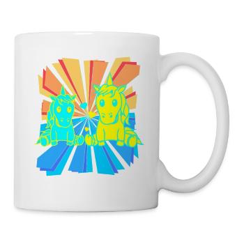 Enfant Enfants Bébé Rétro Licornes Licorne des années 80 des années 90 - Mug blanc - blanc - Droite